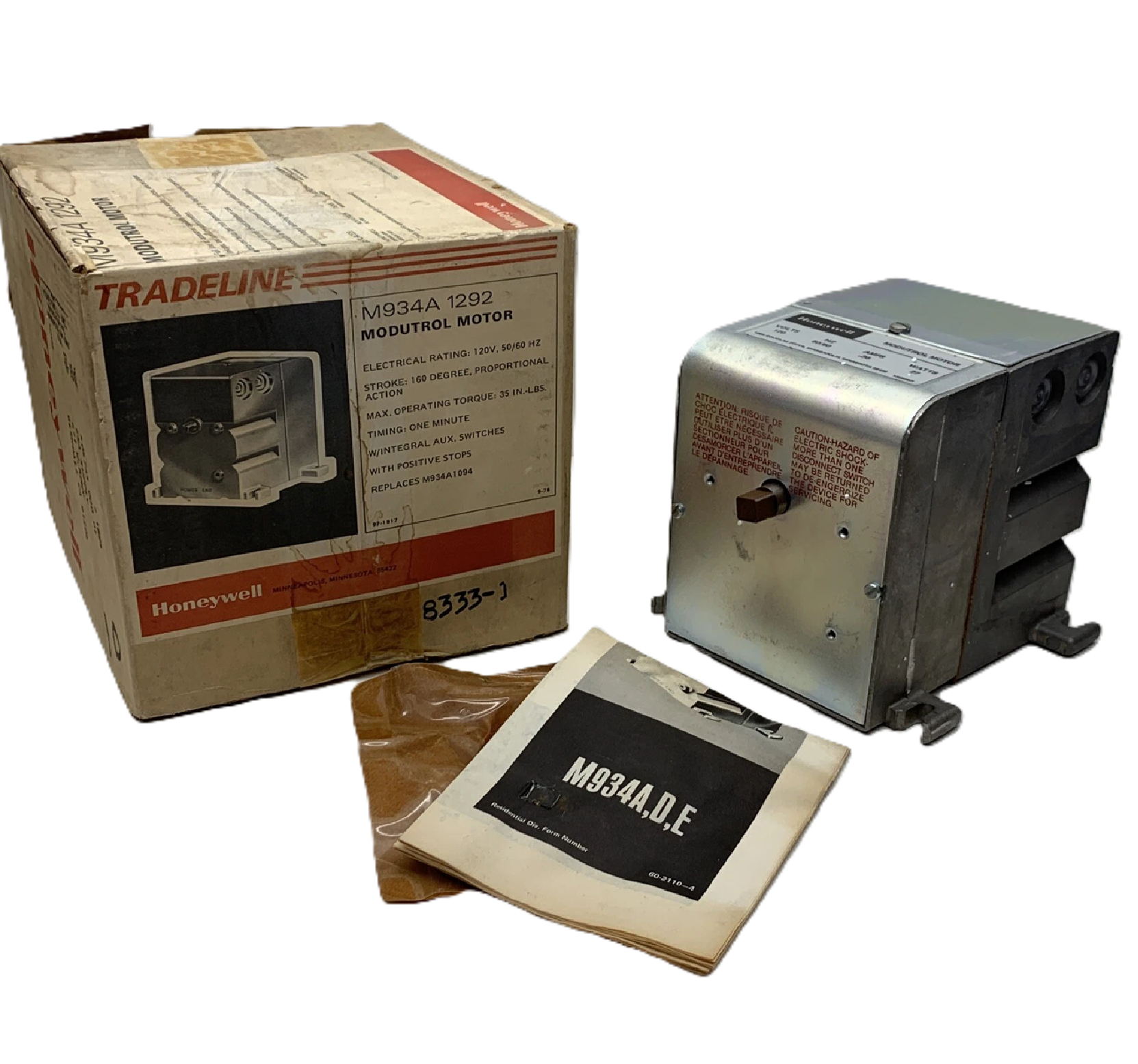 Honeywell M934A1292 – Tradeline Modutrol Motor 120V 50/60Hz (160° Stroke)