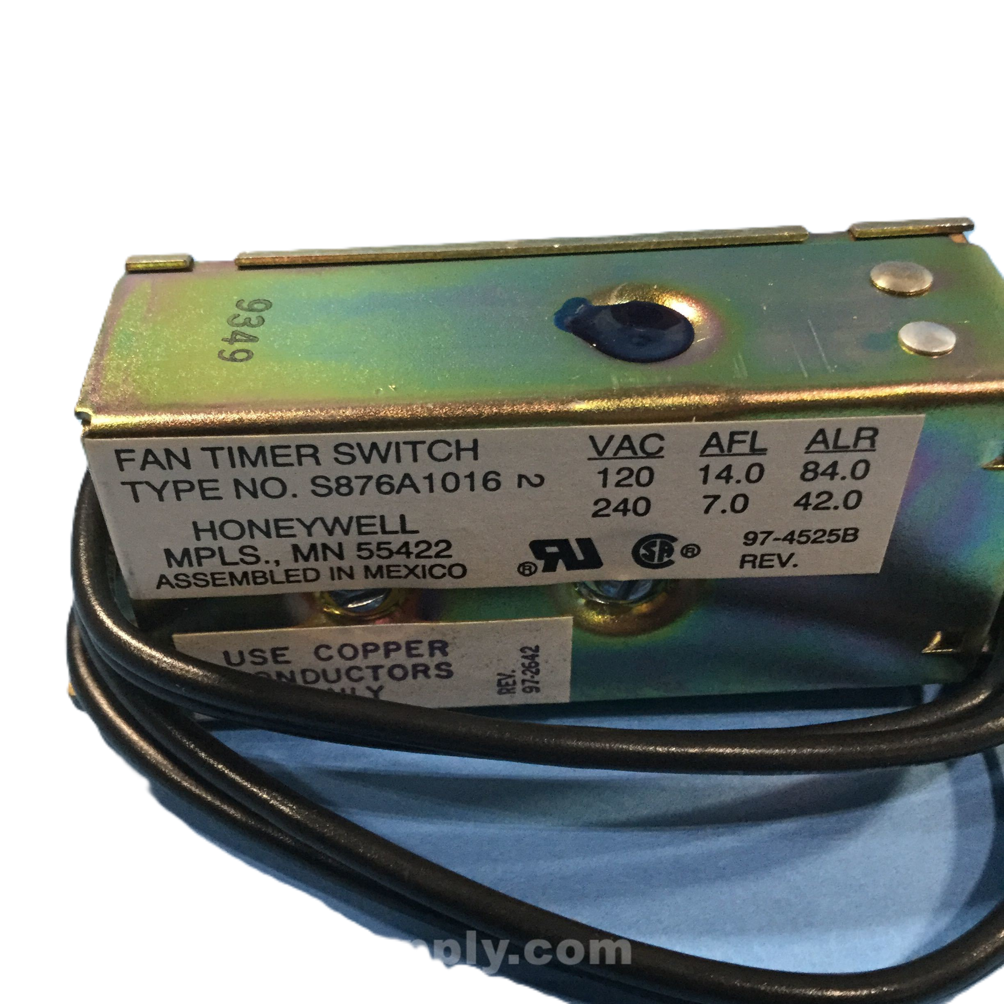 Honeywell S876A1016 – Furnace Fan Timer Control (24V Control Circuit)