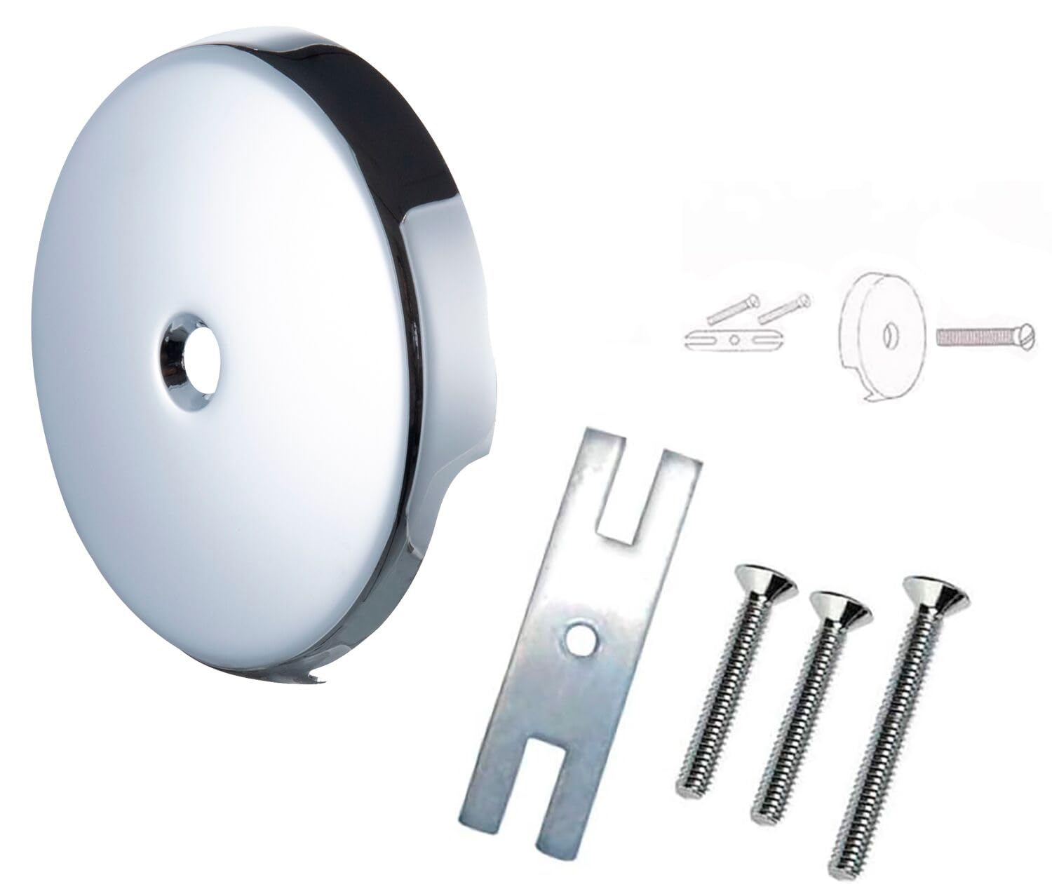 Bathroom Overflow Face Plate – 1-Hole / 2-Hole