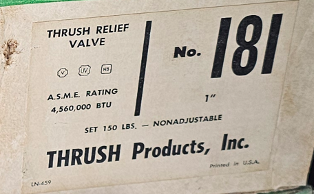 THRUSH No.181 relief valve