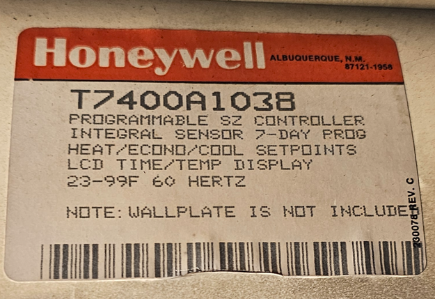 Honeywell T7400A1038