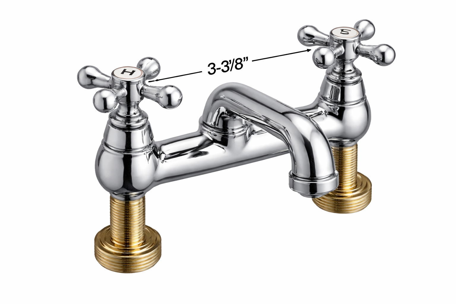 CNC2702 C.P. Brass Bathcock 3-3/8” CC