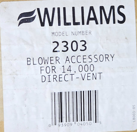 Williams Furnace Company 2303 High Capacity Blower for 14,000 BTU Furnace