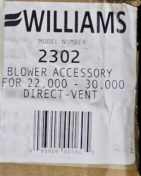 Williams Furnace Company 2302 High Capacity Single Speed Blower for 22000 and 30000 BTU Furnaces