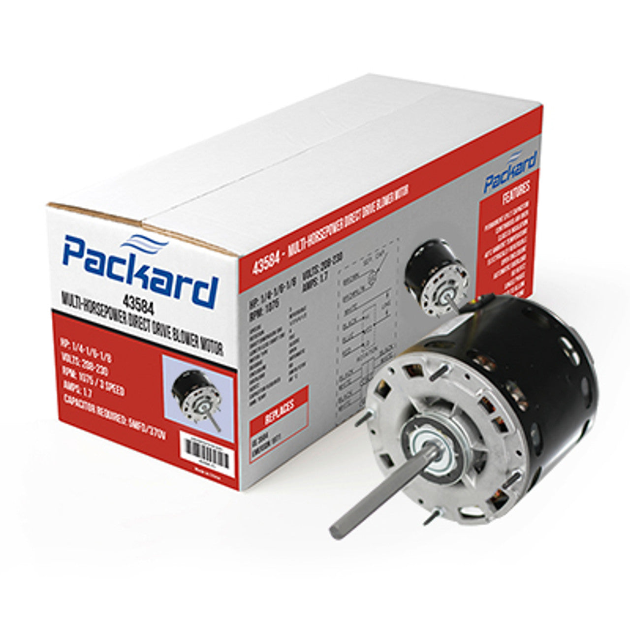 Packard Multi-Horsepower Direct Drive Blower Motor (45461) 5 5/8" Dia.