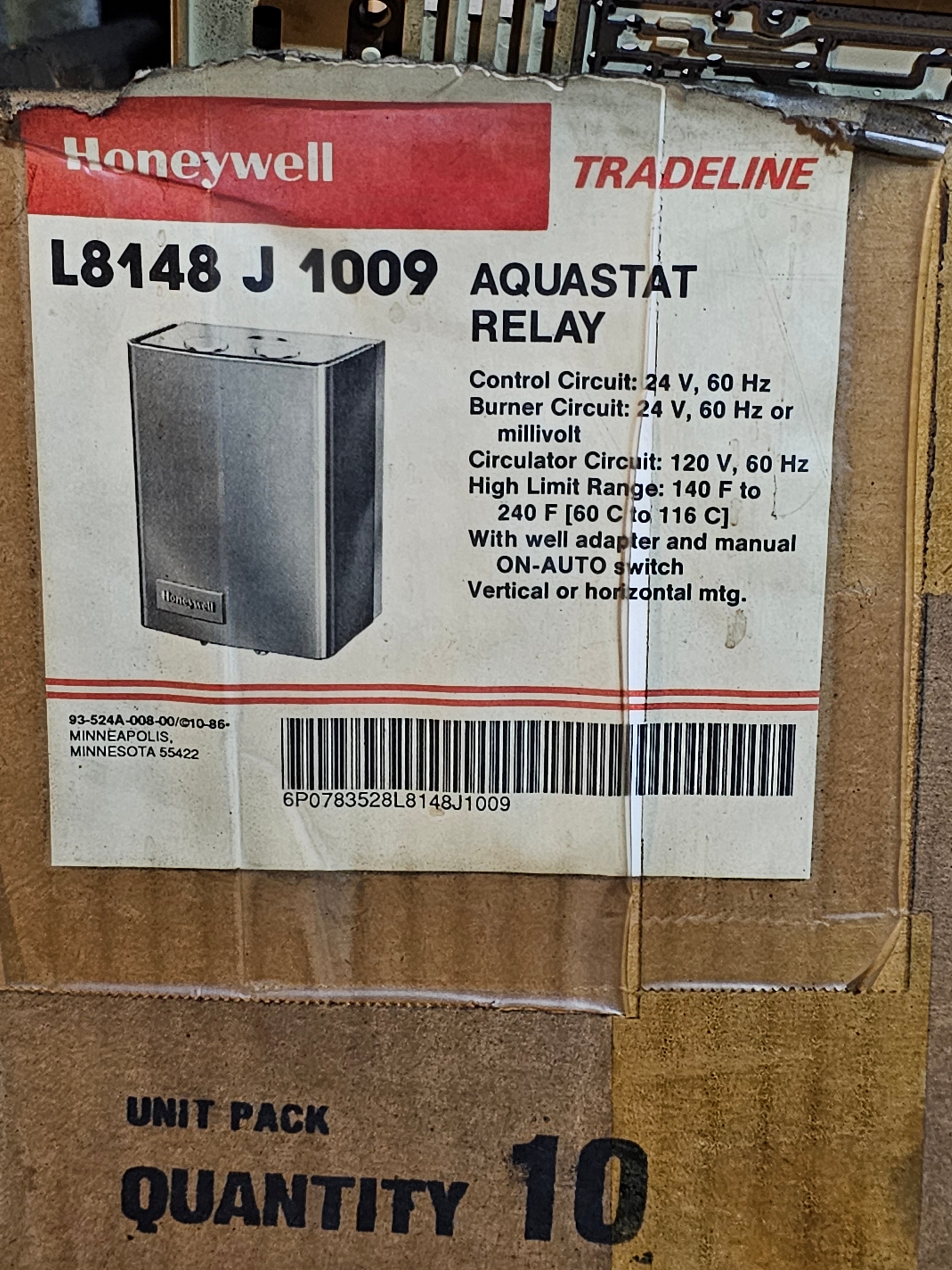 Honeywell  L8148J 1009 Aquastat Relay