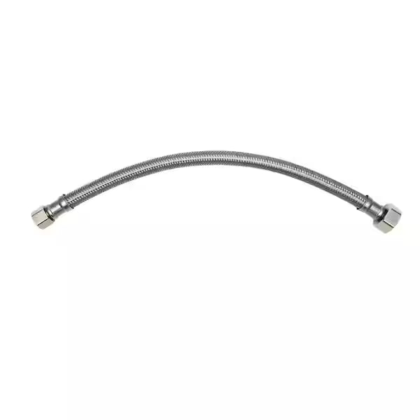Stainless Steel Water Supply Line – 1/2” OD x 1/2” Straight x 12”